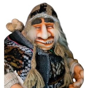 Vtg NWT Peru Andes Textile Man Brings Health Love Riches Handcrafted Alpaca RARE